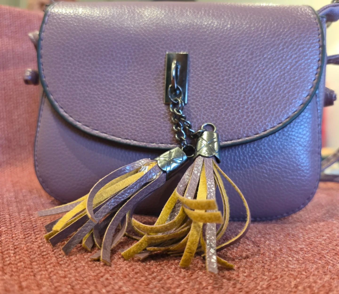 Mauve Crossbody Bag with Tassel - photo 2