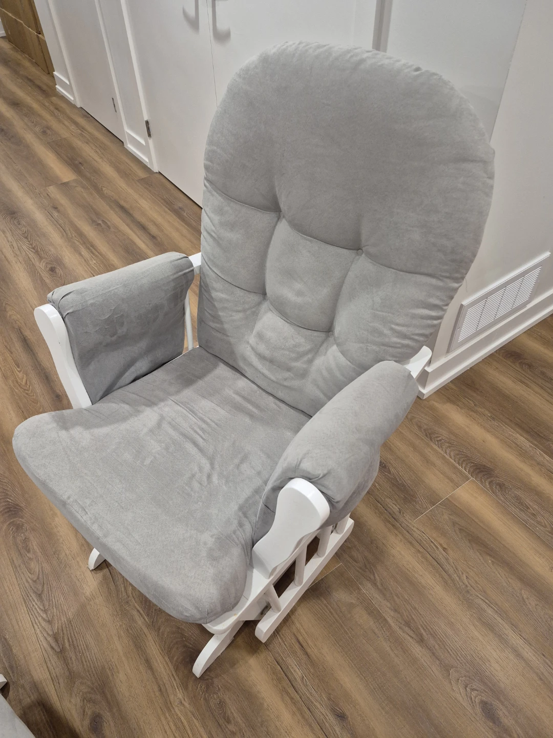 White Glider Rocking Chair with Ottoman - photo 2