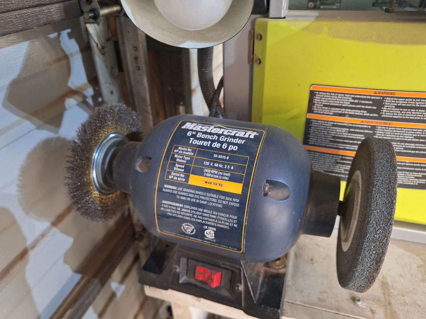 Mastercraft 6 inch Bench Grinder