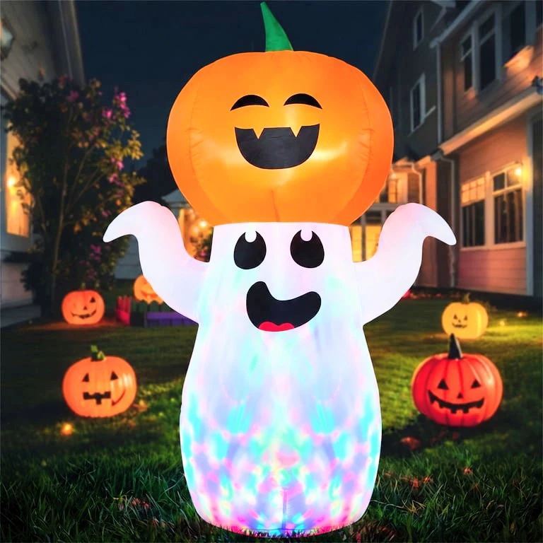 GVDV Halloween Inflatable Pumpkin Ghost Decoration