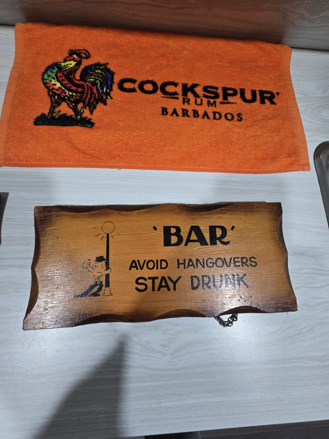 Two Vintage Wooden Bar Signs - photo 2