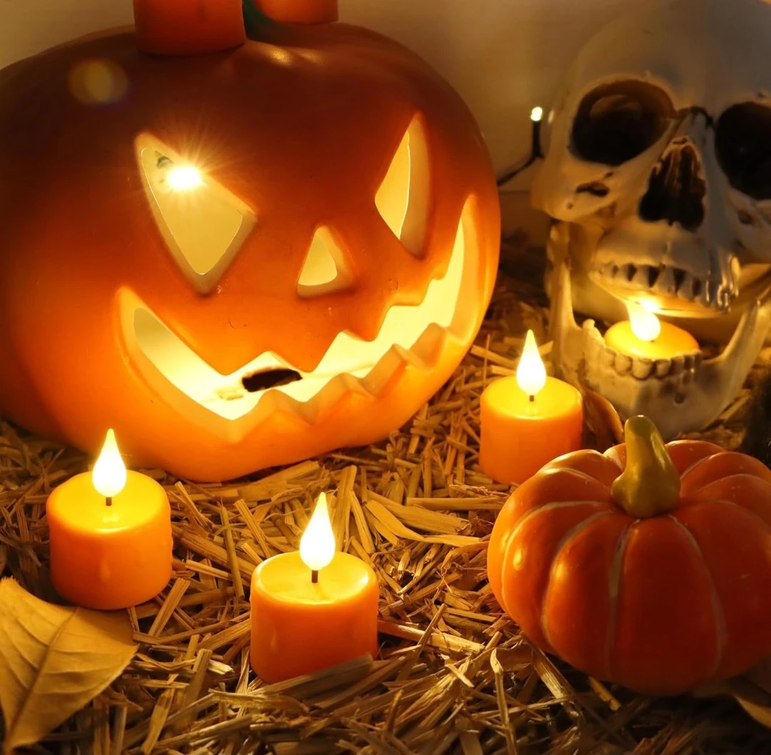 Set of Orange LED Flameless Candles