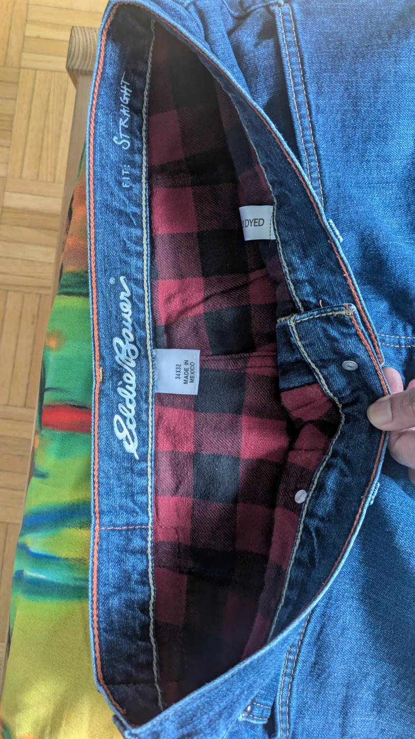 Eddie Bauer Flannel-Lined Straight Jeans 34x32