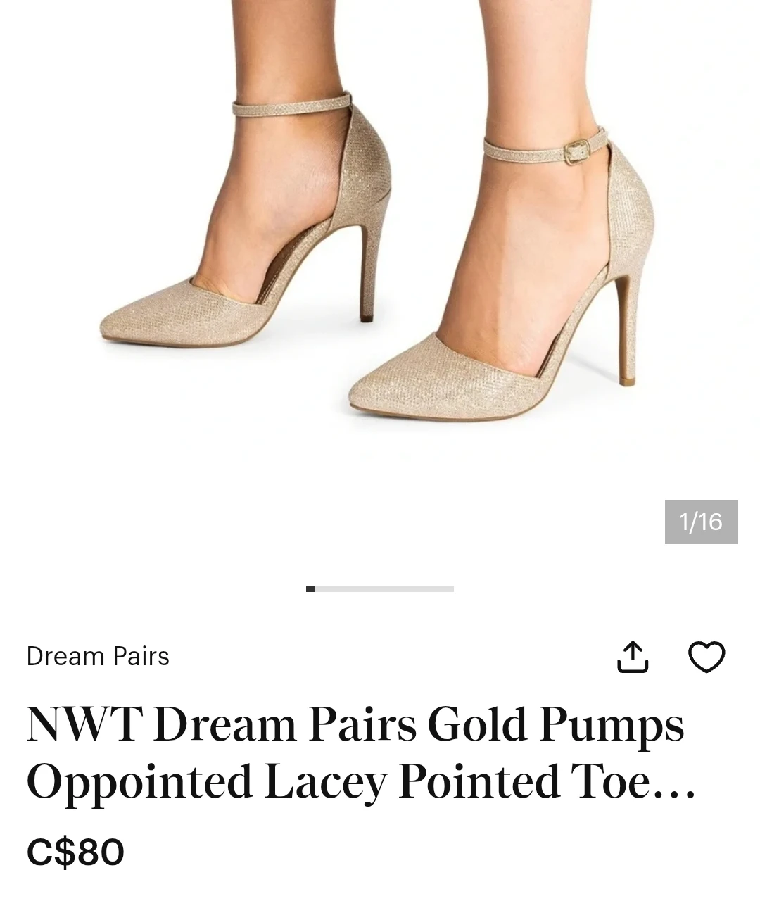 NWT Dream Pairs Gold Glitter Pumps - photo 2