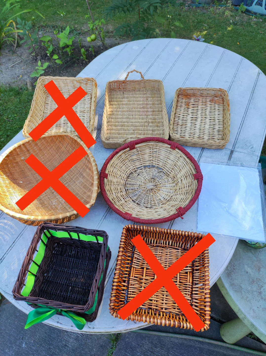 Clean Set of 7 Assorted Decorative Wicker Baskets - photo 2