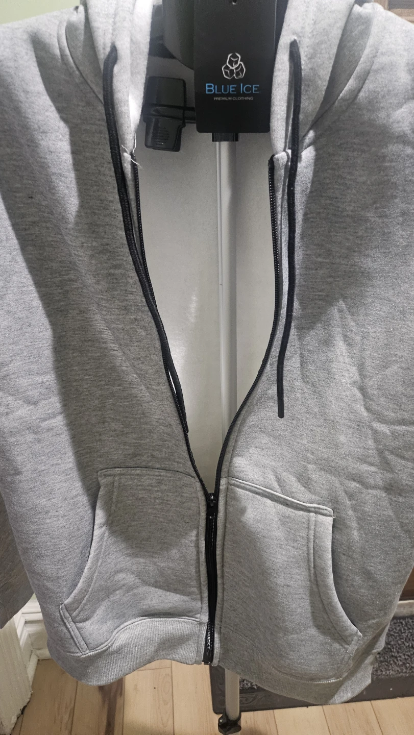 Blue Ice Zip-Up Hoodie Heather Grey Size Small - photo 4