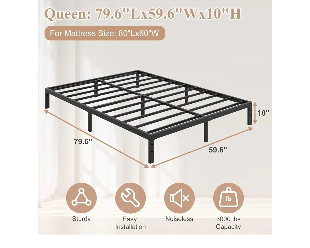 10 Inch Queen Bed Frame, Queen Size Bed - photo 3