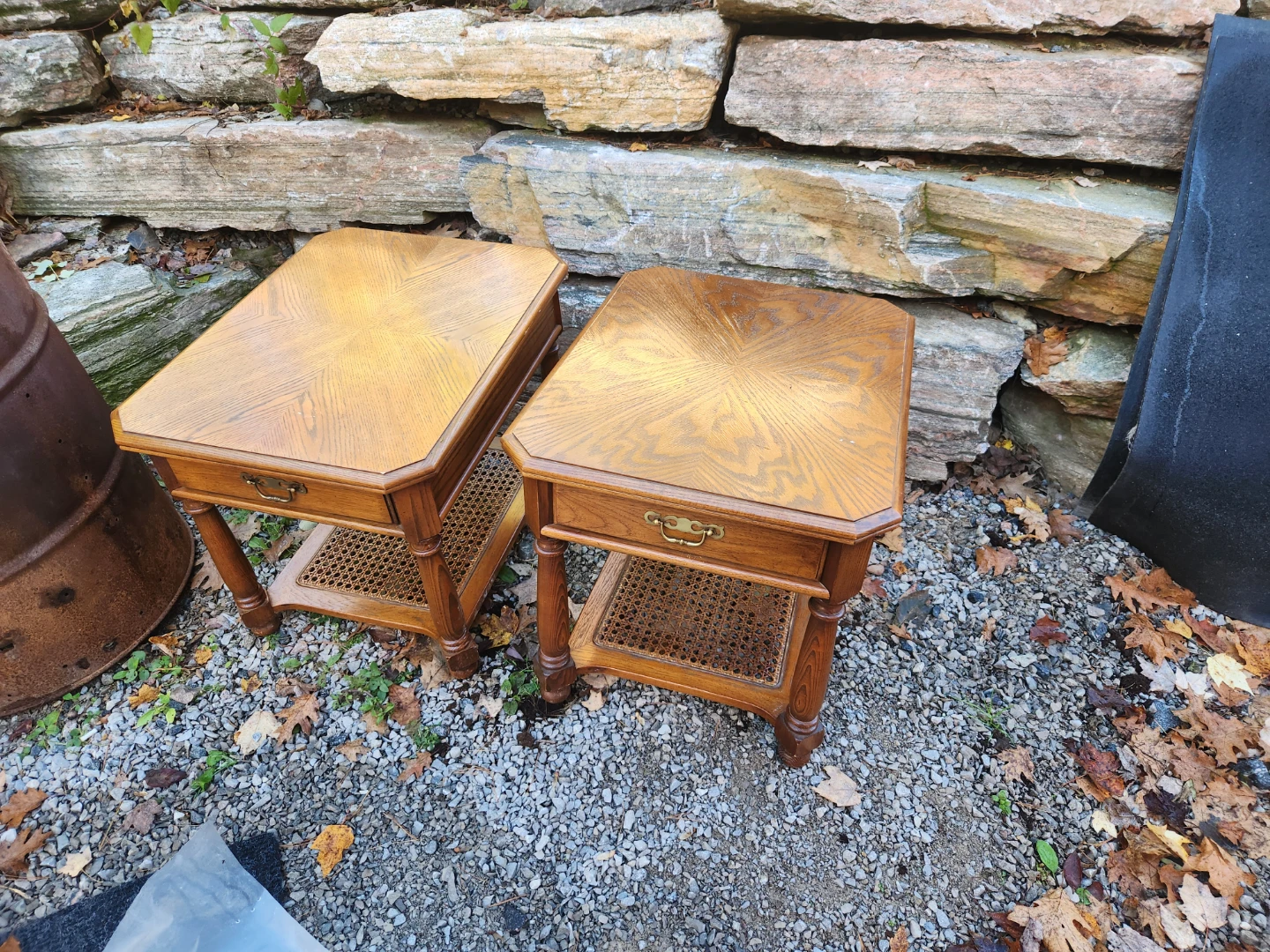 Set of two Sklar Peppler wooden end tables