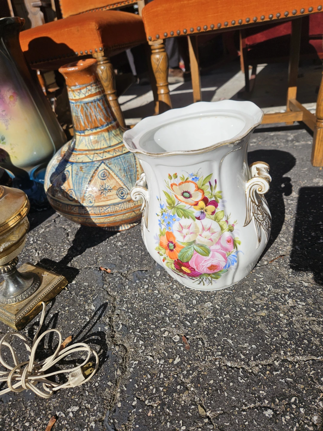 Vintage Floral Ceramic Cachepot - photo 2