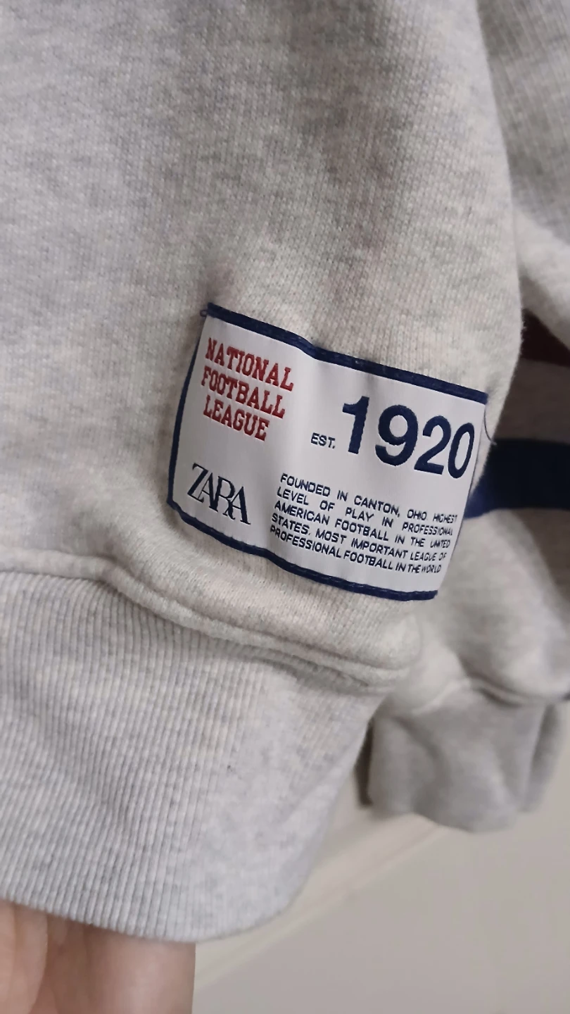 Zara x NFL New York Giants gray hoodie size large L - photo 4