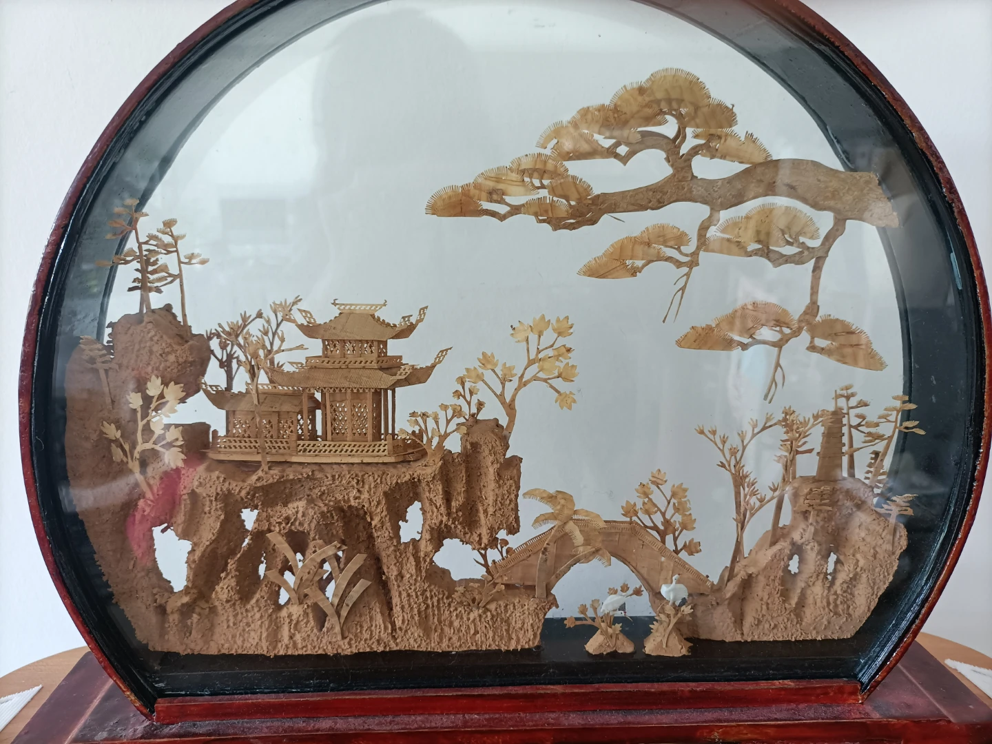 Vintage Chinese Cork Carving Display - photo 2