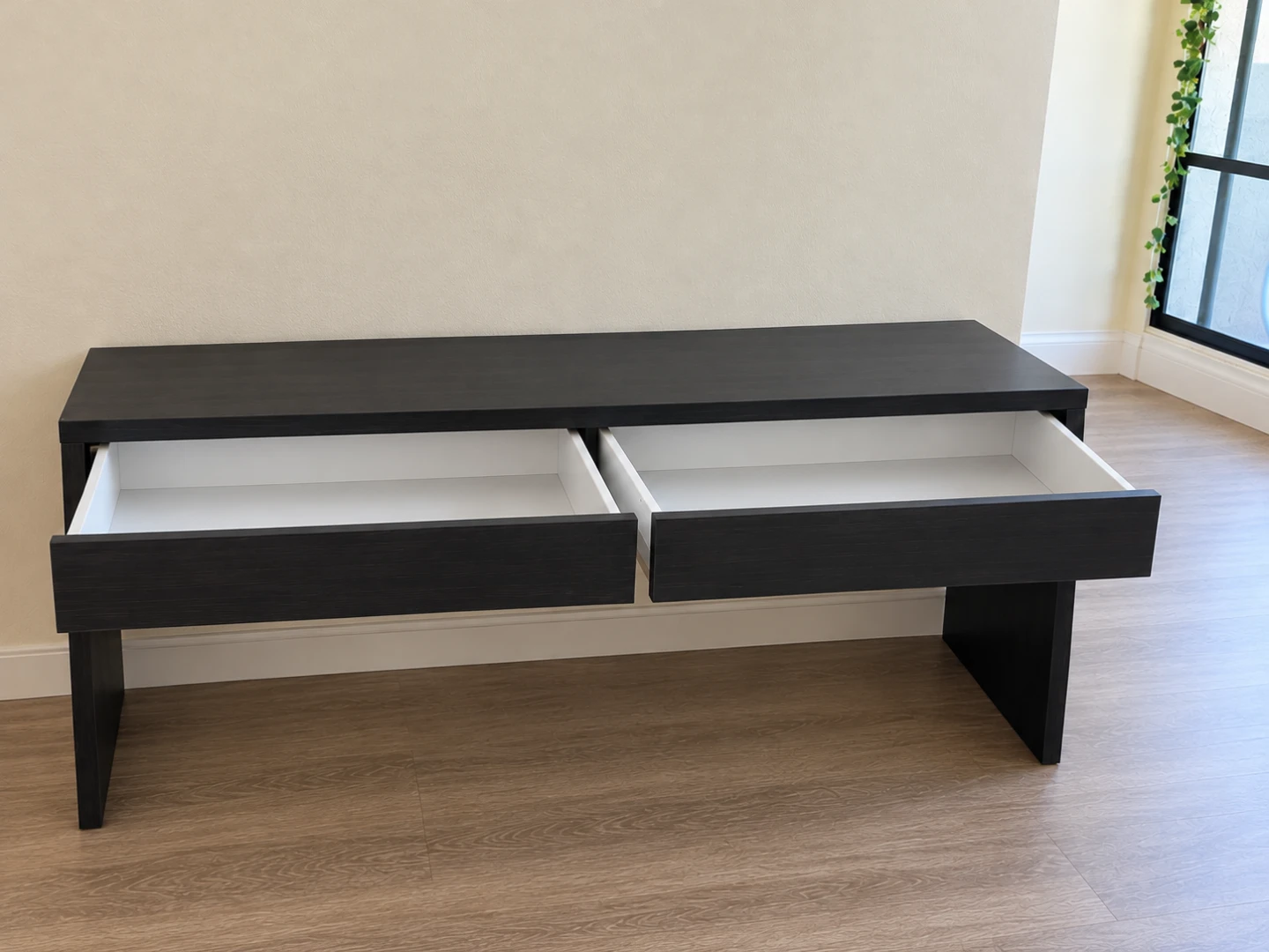Modern Black Console Table with Two Drawers - photo 2