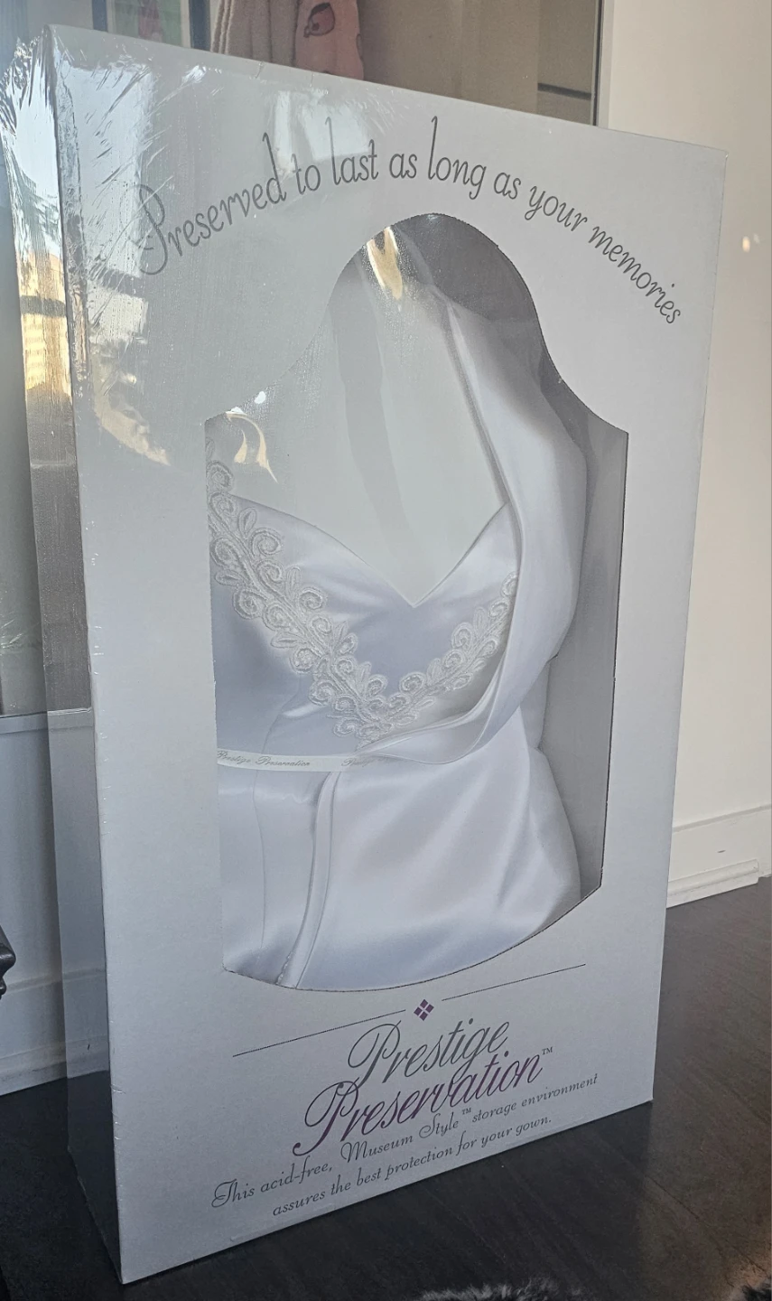 White V-Neck Wedding Dress - photo 2