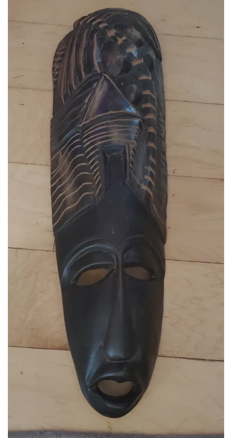 Hand-Carved Decorative Wooden Mask