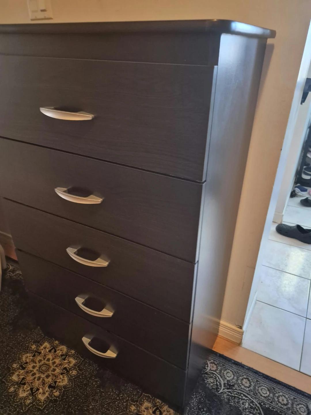 Dark Brown 5-Drawer Dresser - photo 2