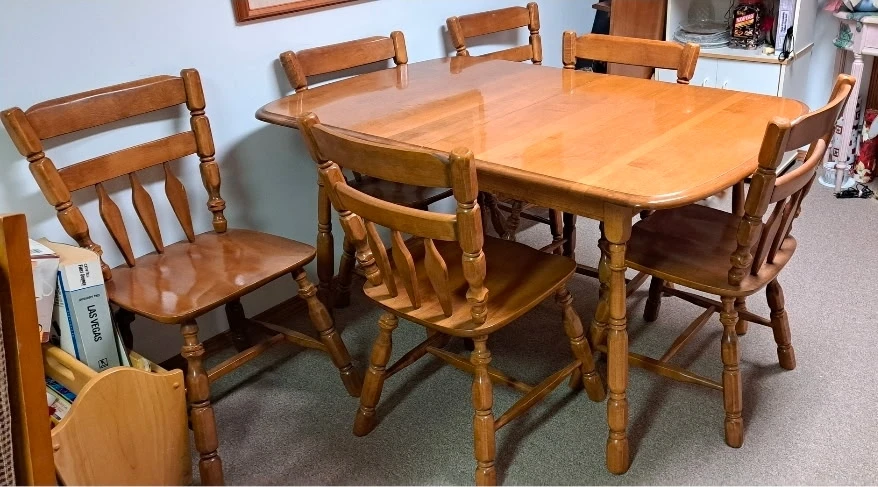 Solid Maple dining table and chairs set