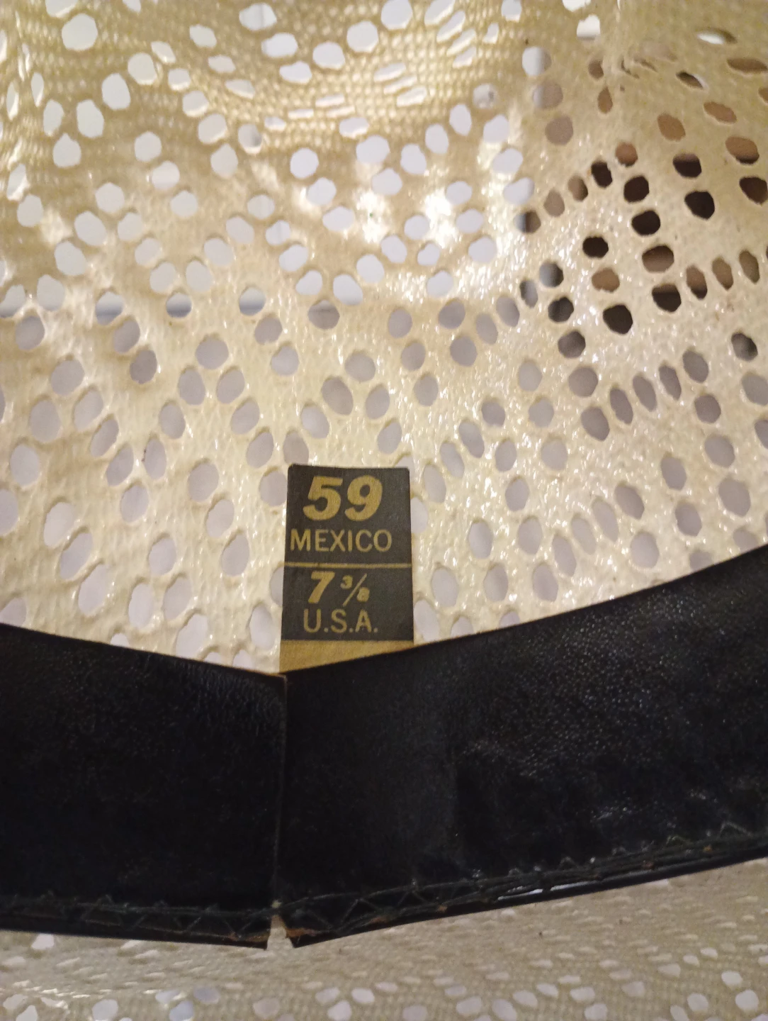 Straw Cowboy Hat Size 7 3/8 - photo 5