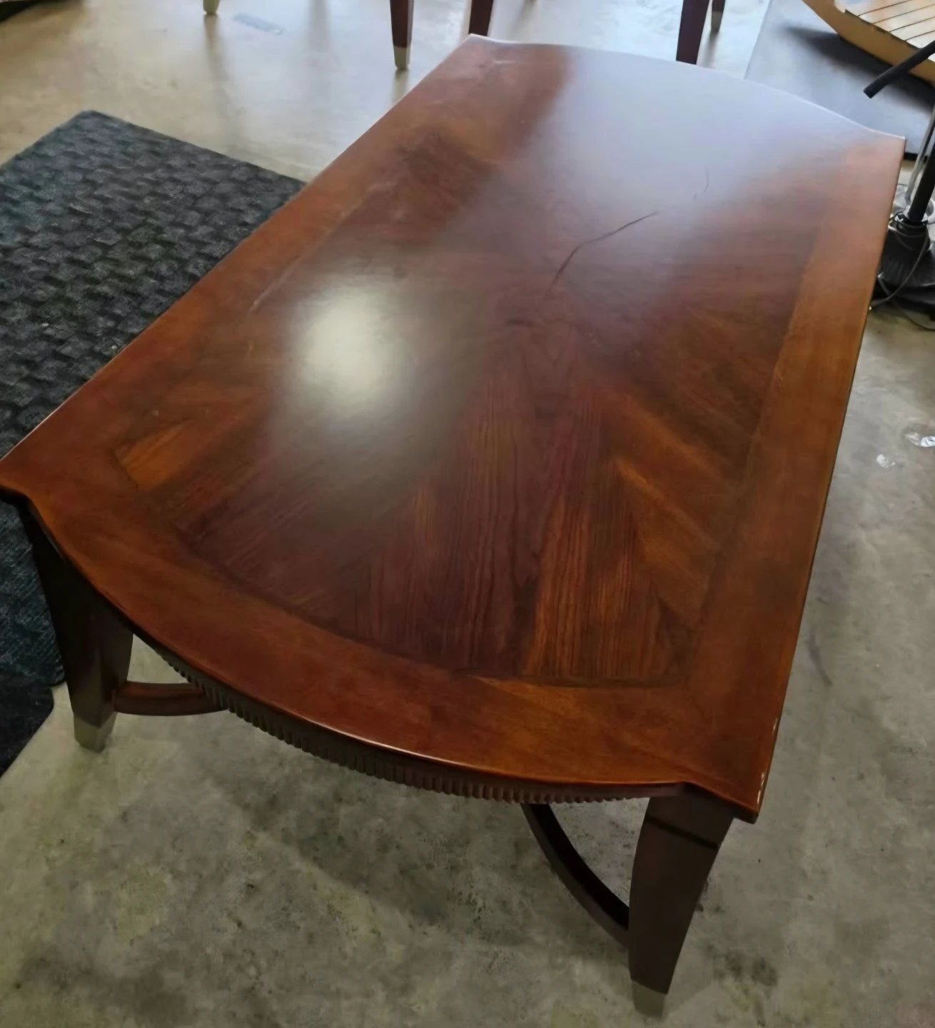 Set of Coffee Table and 2 End Tables, Large Mahogany Colour