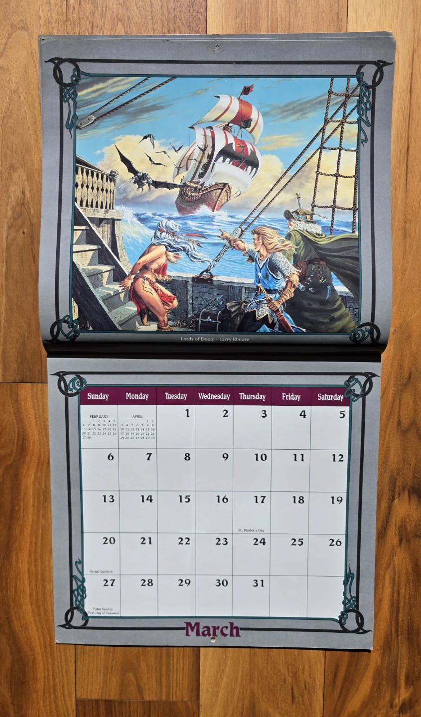 Vintage 1994 Dragonlance Calendar - photo 3