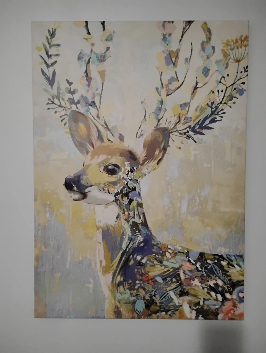 Floral Deer Wall Canvas Art - photo 2