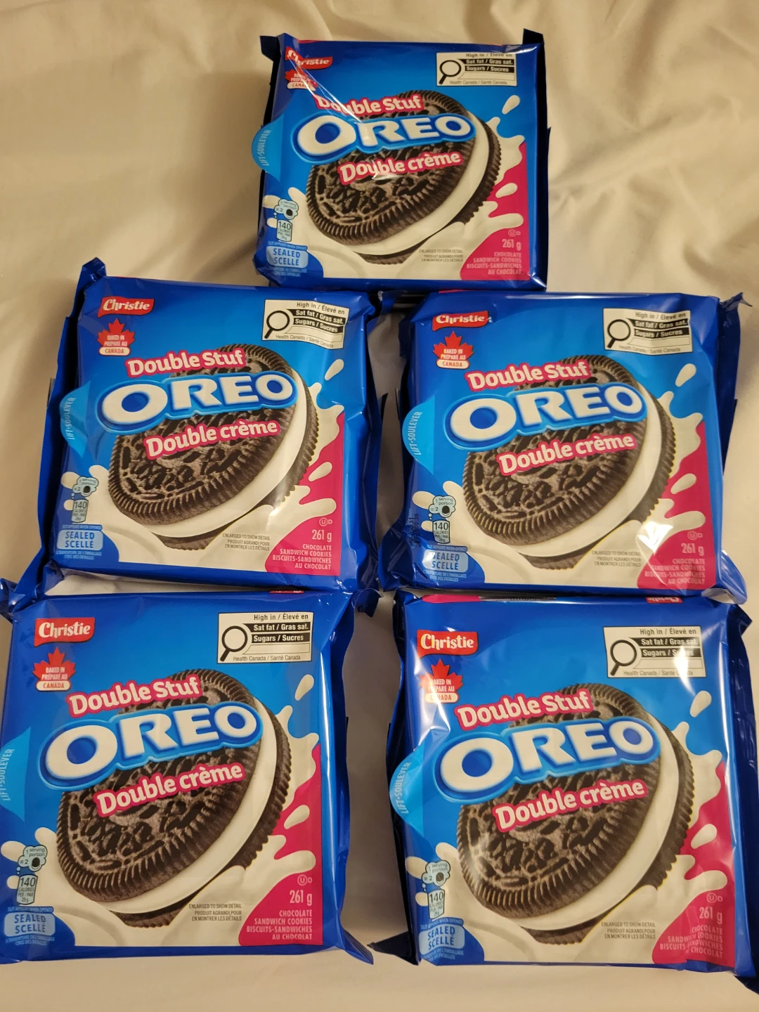 5 Packs of Christie Oreo Double Stuf Cookies