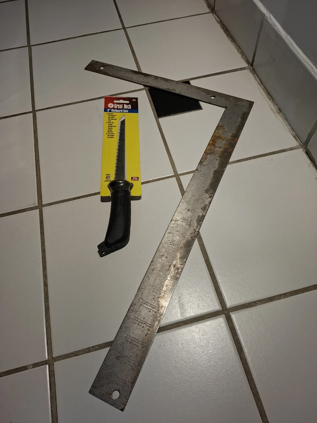 Great Neck 6 Inch Wallboard Saw and Metal Square