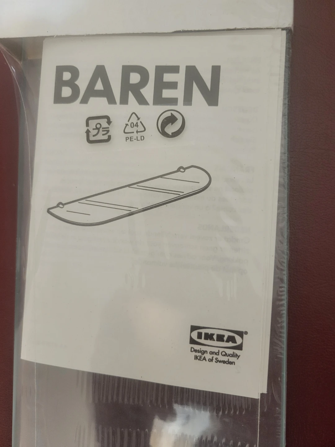 Two IKEA BAREN Glass Shelves