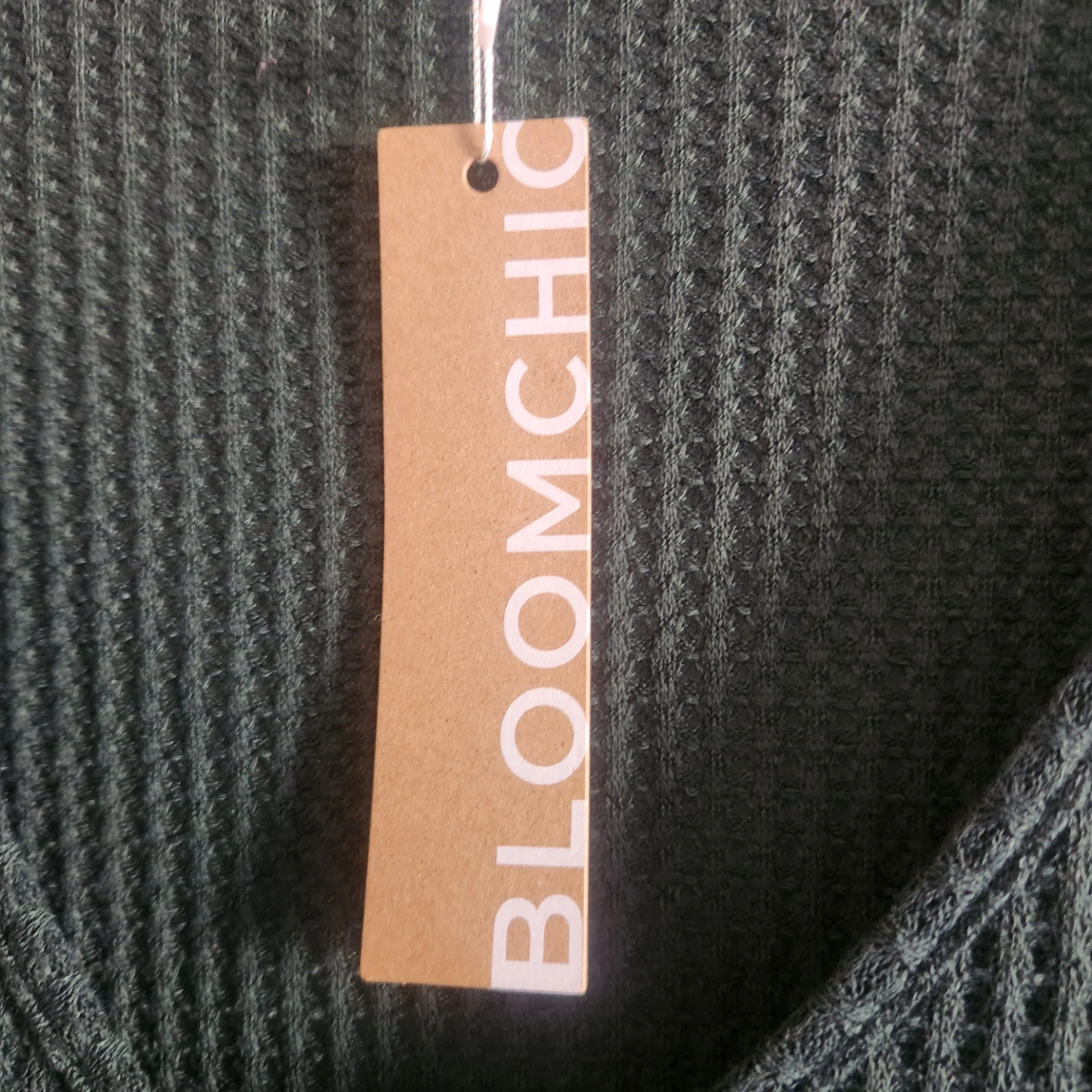 BloomChic Green Waffle Knit Top