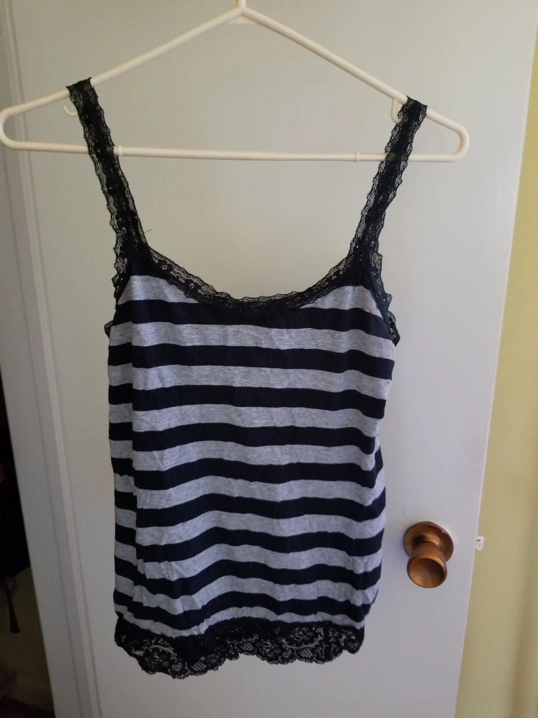 Black and Grey Striped Tank Top