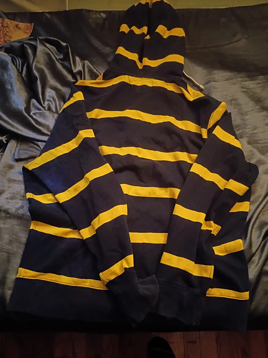 Vintage Ralph Lauren Navy and Yellow Striped Hoodie - photo 2