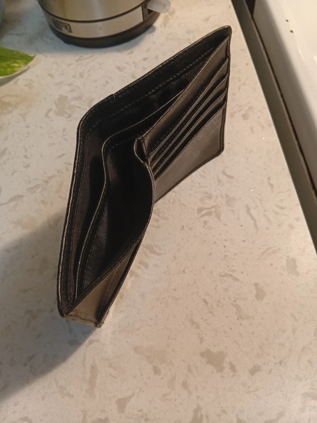 Black Leather Bi-fold Wallet - photo 3