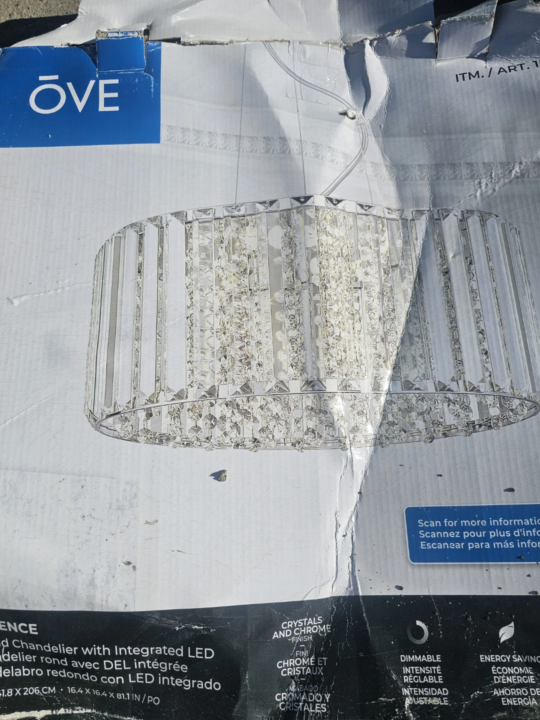 OVE Round LED Crystal Chandelier