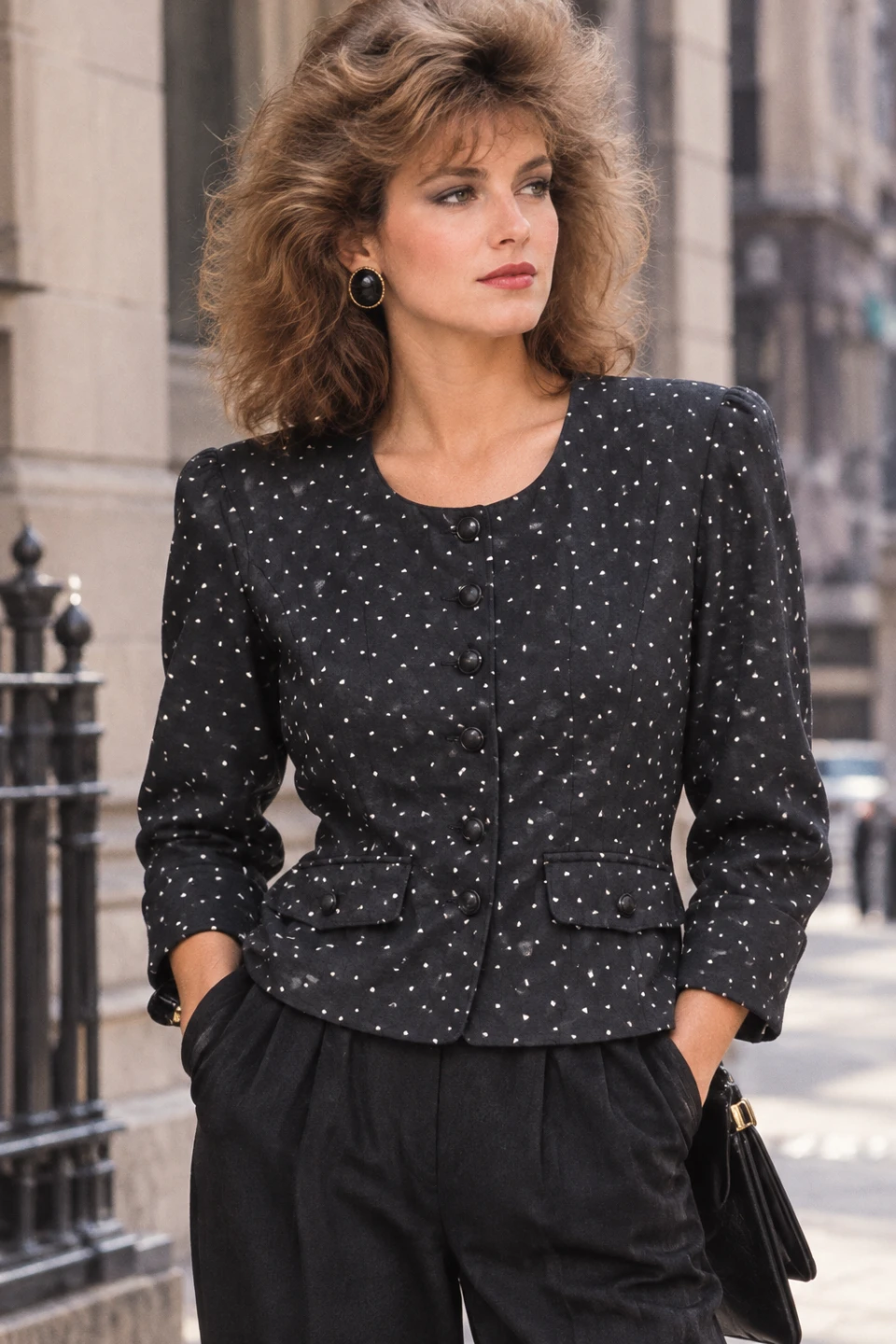 Vintage 80s Blazer Triangle Pattern Tailored look