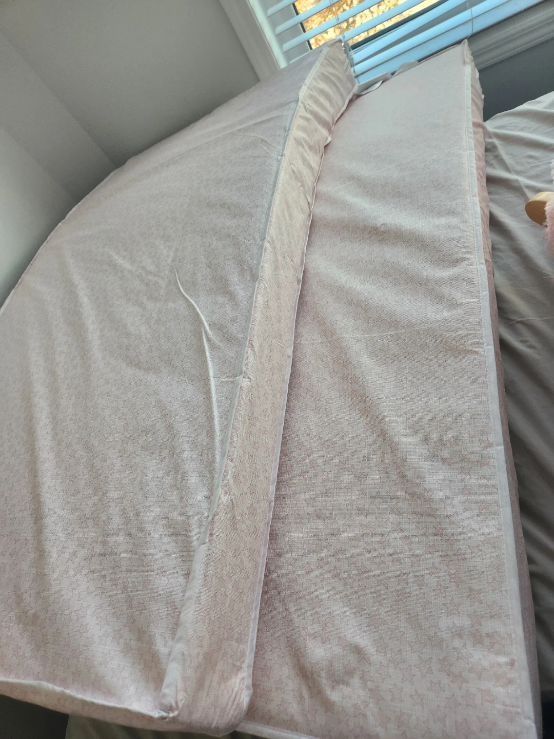 Pink Star Print Crib Mattress Pad