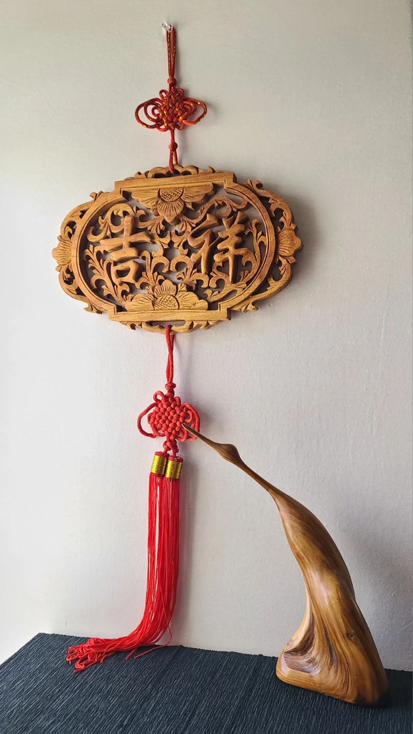 Vintage Hand-Carved Wood Oriental Zen Decor Set - photo 5