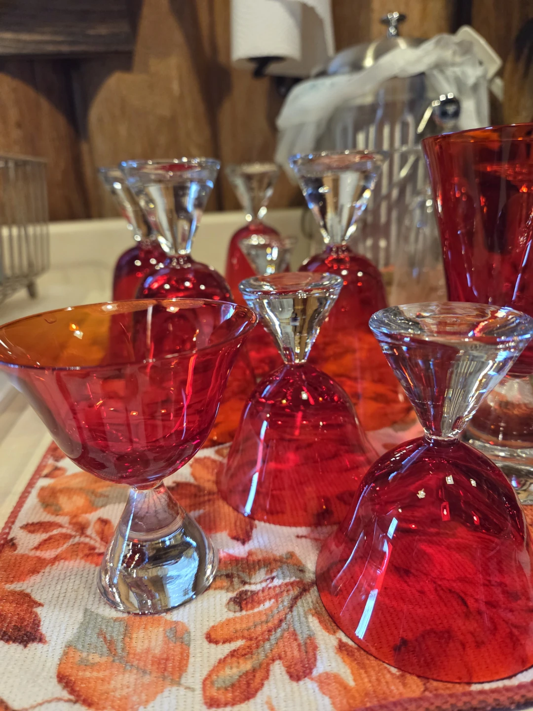 Vintage Ruby Red Cocktail &Sherbet Glasses - photo 4