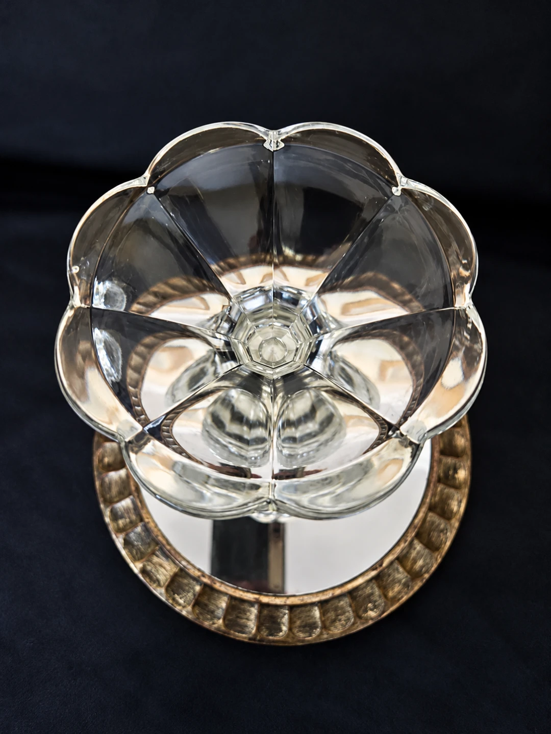 Vintage 30s Cut Crystal Pedestal Candy Dish with Lid - photo 4