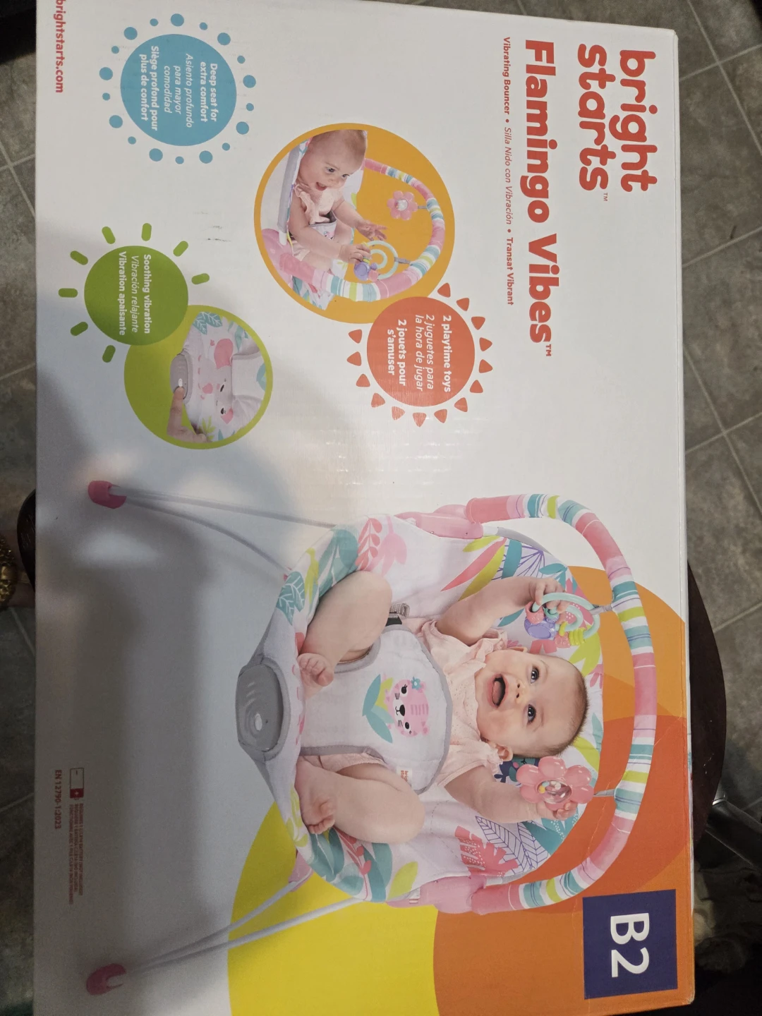 Bright Starts Flamingo Vibes Vibrating Bouncer