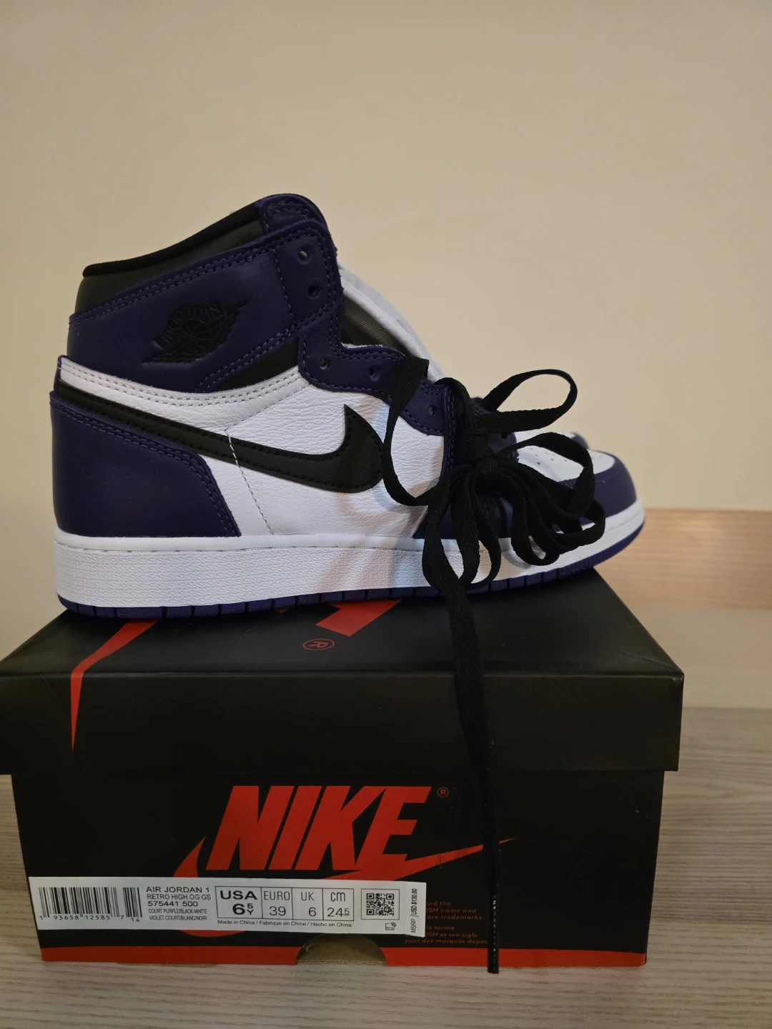Nike Air Jordan 1 Retro High OG GS Court Purple - photo 2