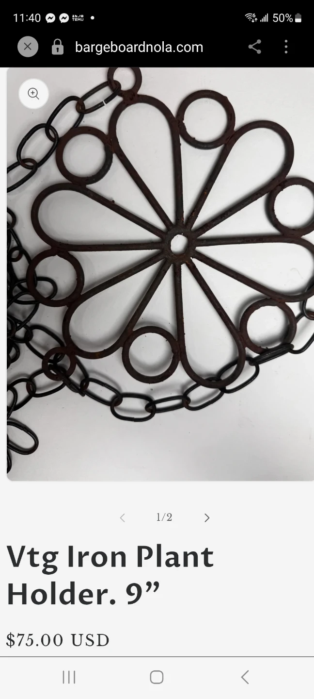 Vintage Black Metal Hanging Planter 36" H x 9.5" W Basket - photo 4