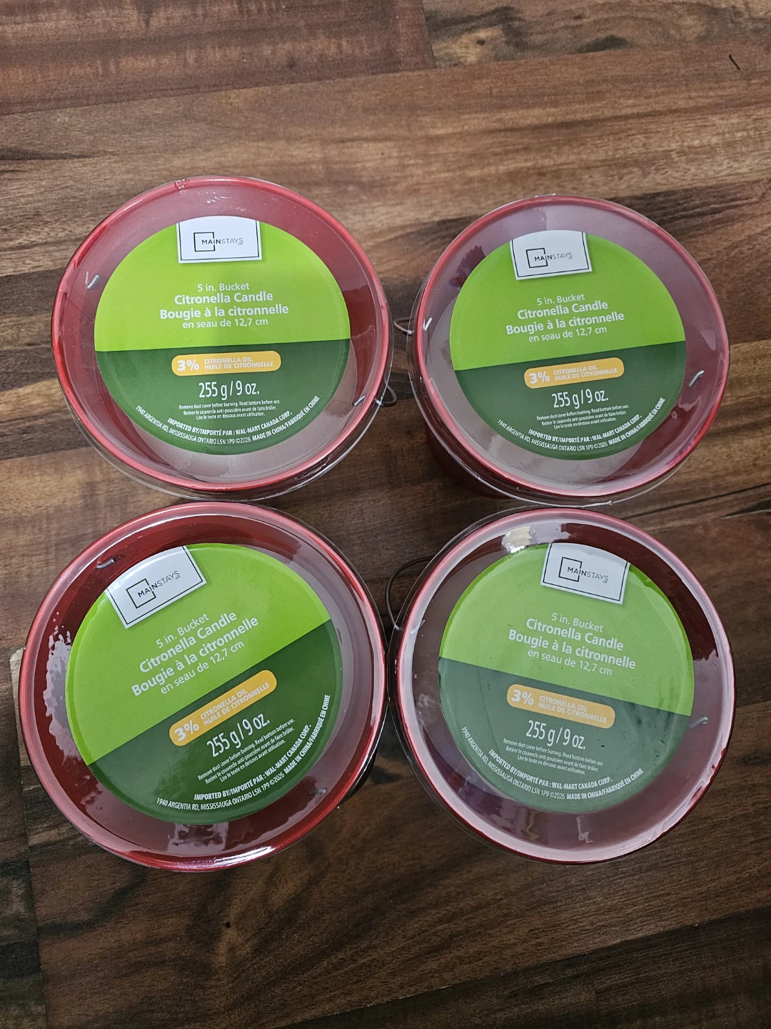 4 Mainstays Citronella Candles