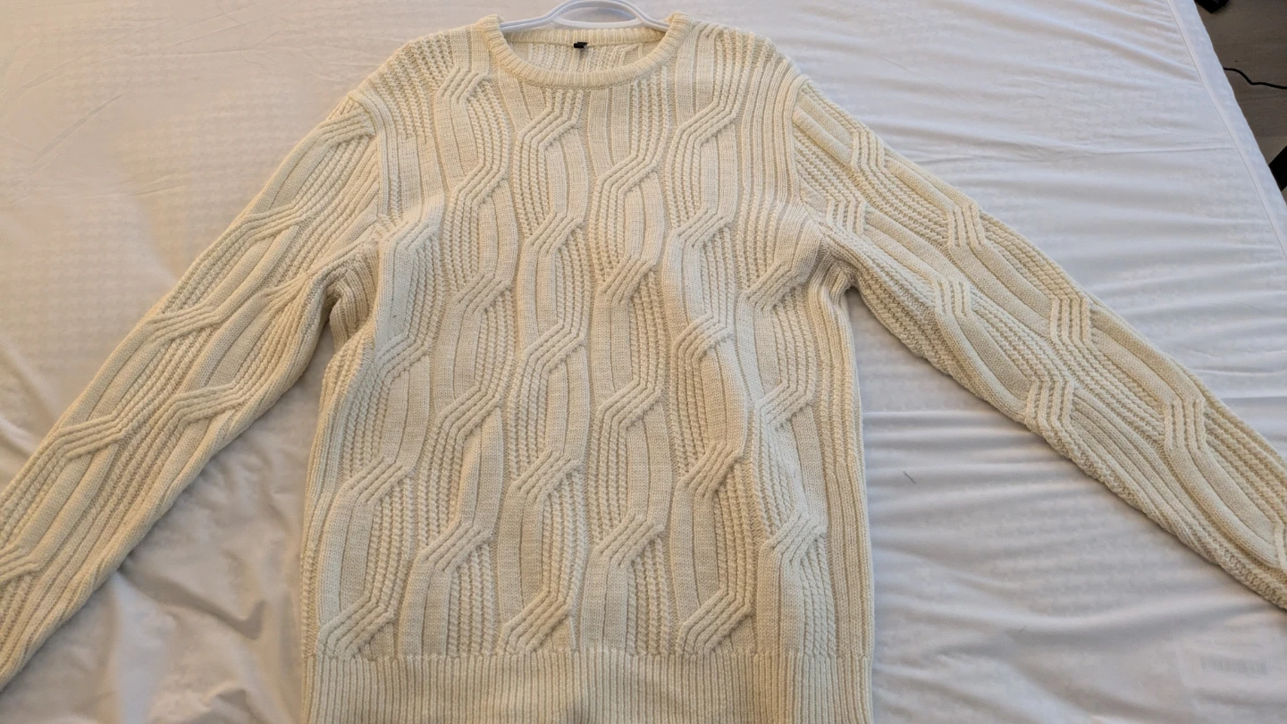 Large Cream Cable Knit Sweater