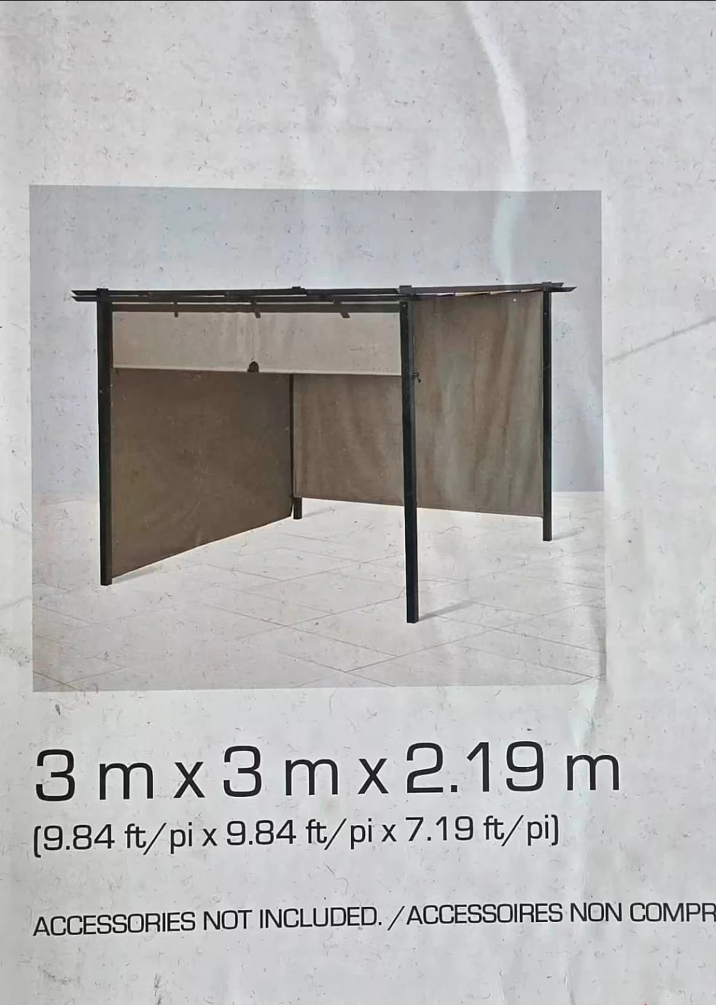Outdoor Metal Pergola with Shades 3m x 3m - photo 2