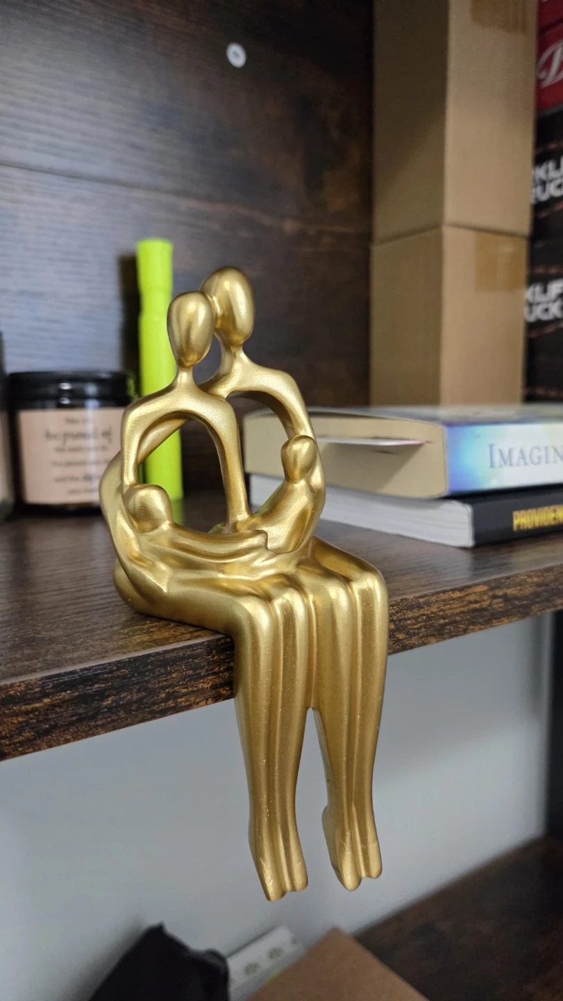 Gold Abstract Family Shelf Sitter Statue – Modern Decor *new