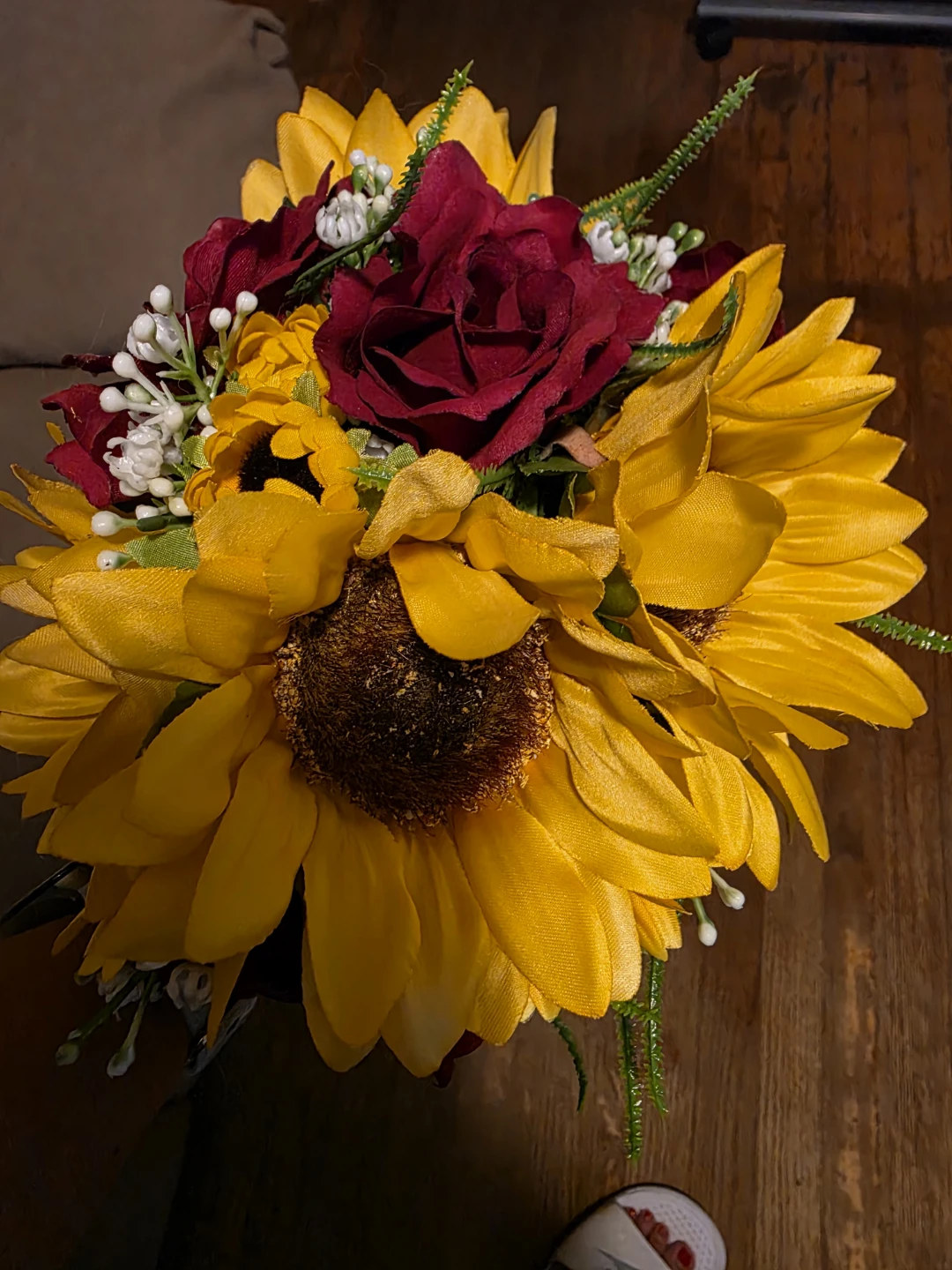 Artificial Sunflower and Red Rose Bouquet - photo 4