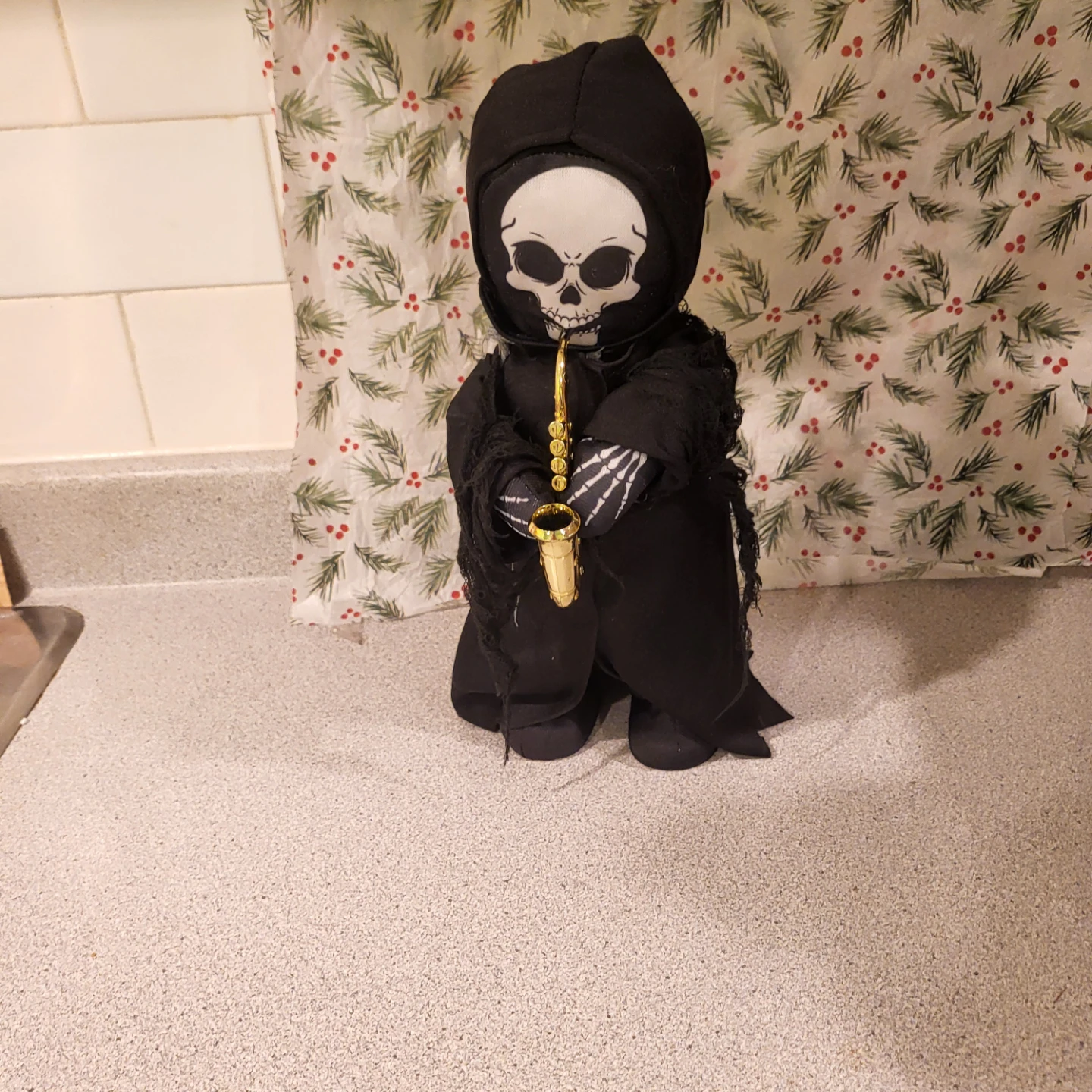 Halloween Animated Saxophone Grim Reaper Decoration
