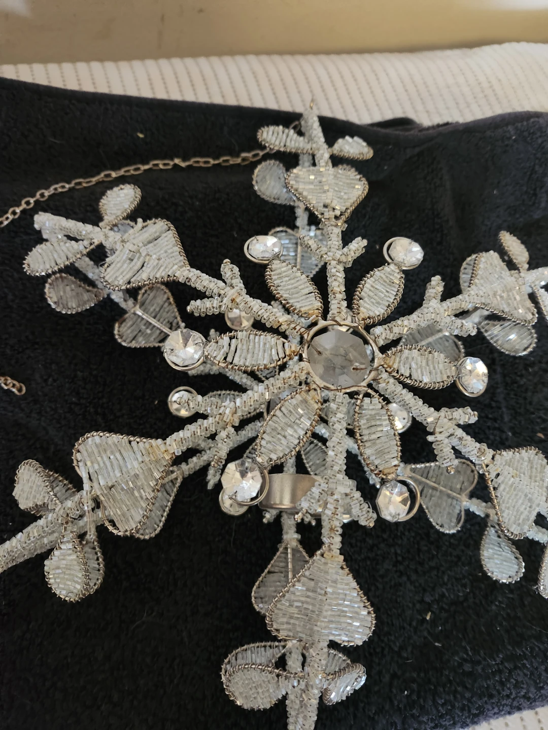 Beaded Snowflake Christmas Ornament