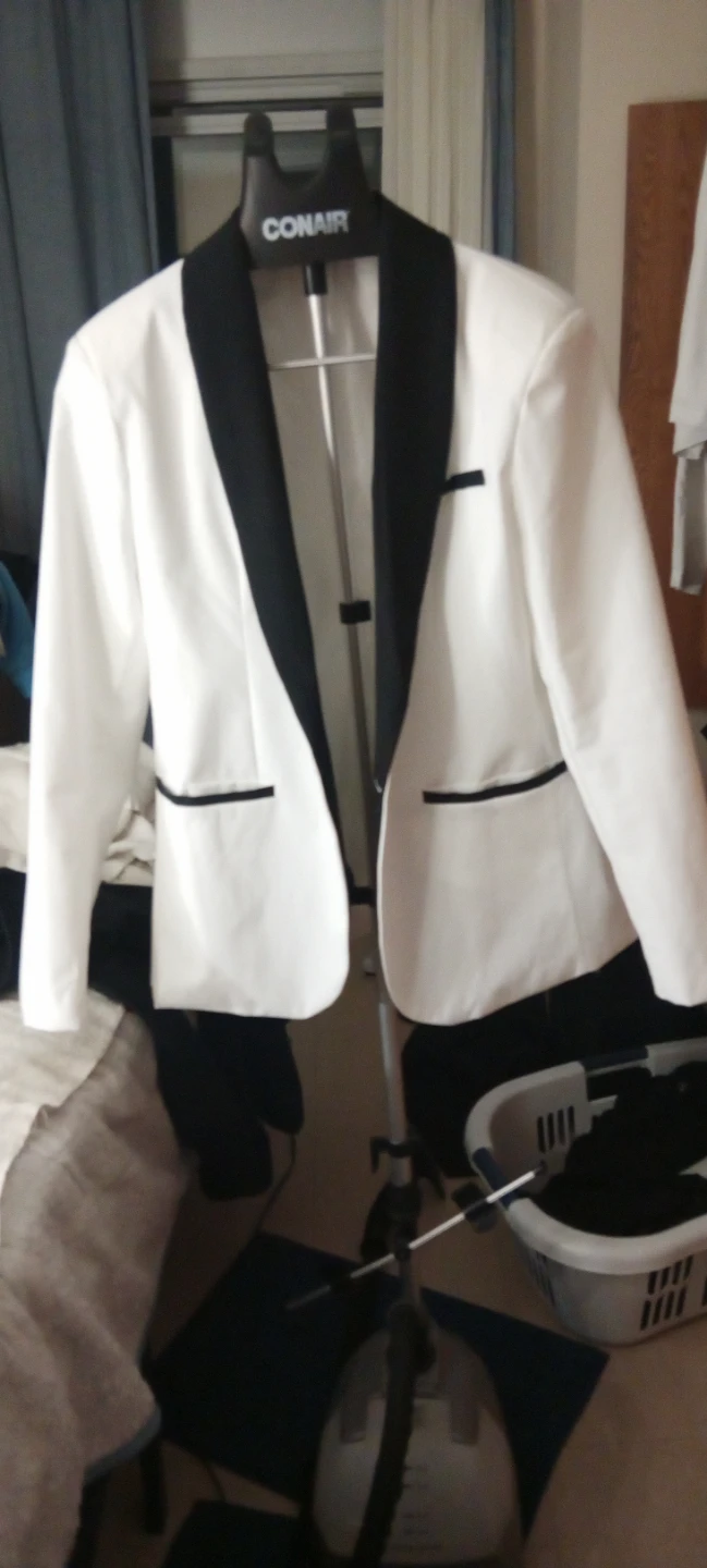 White Tuxedo Blazer with Black Lapel