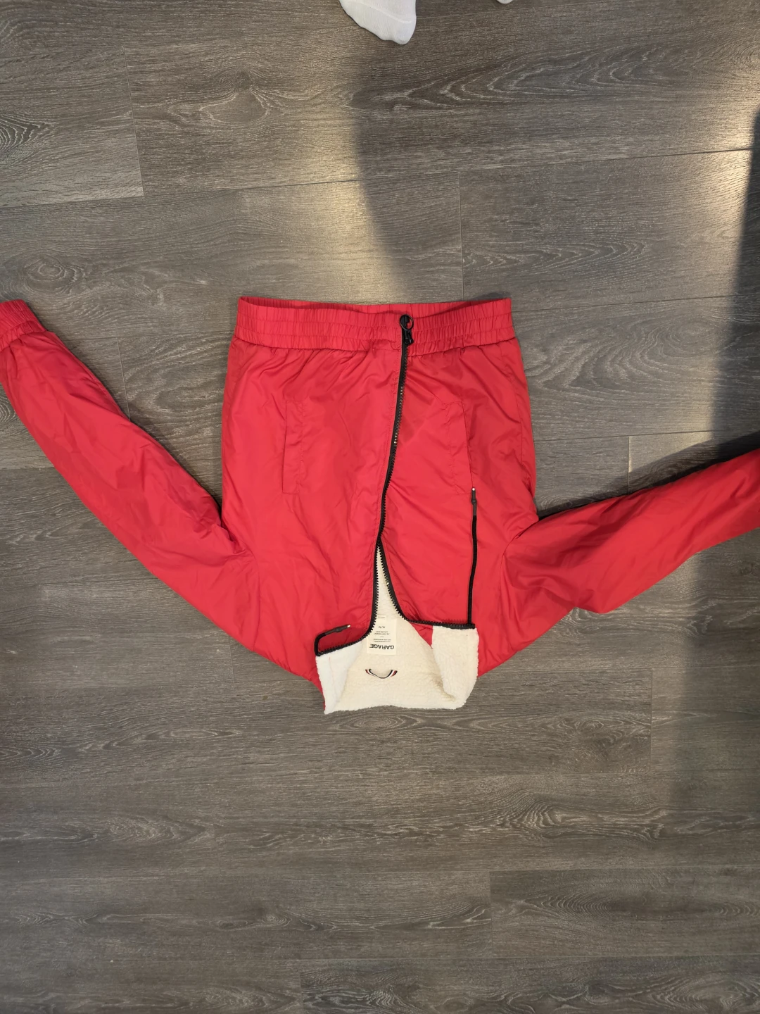 Garage Red Sherpa-Lined Jacket