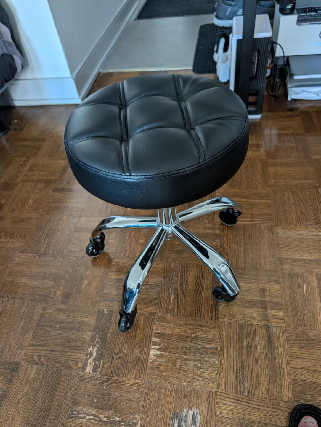 Black Rolling Stool - photo 2